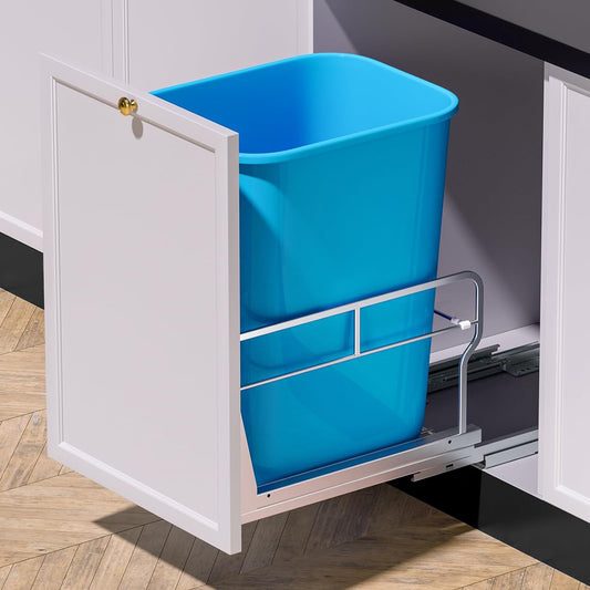 Insputer Pull Out Trash Can Under Cabinet with Soft-Close Slides, Heavy Duty Under Sink Trash Can Kit for Kitchen, Garbage Can Not Included, Requires Minimum Cabinets Opening 12" W X 18" D