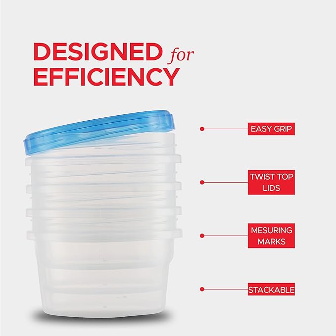 Tafura Twist Top Soup Storage Containers with Lids [16 Oz - 10 Pack] Reusable Freezer Containers for Food with Screw On Lids, 16 Ounce Food Storage Container with Cover, Leakproof, BPA Free