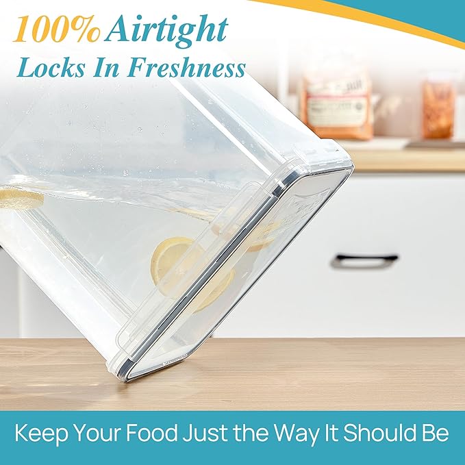 Vtopmart 8.5L 2 Pack Extra Large Flour Sugar Storage Containers for 20lbs flour, Airtight Kitchen Pantry Organization Canisters with Lids for Bulk food, Rice, Baking Supplies, BPA Free, Black