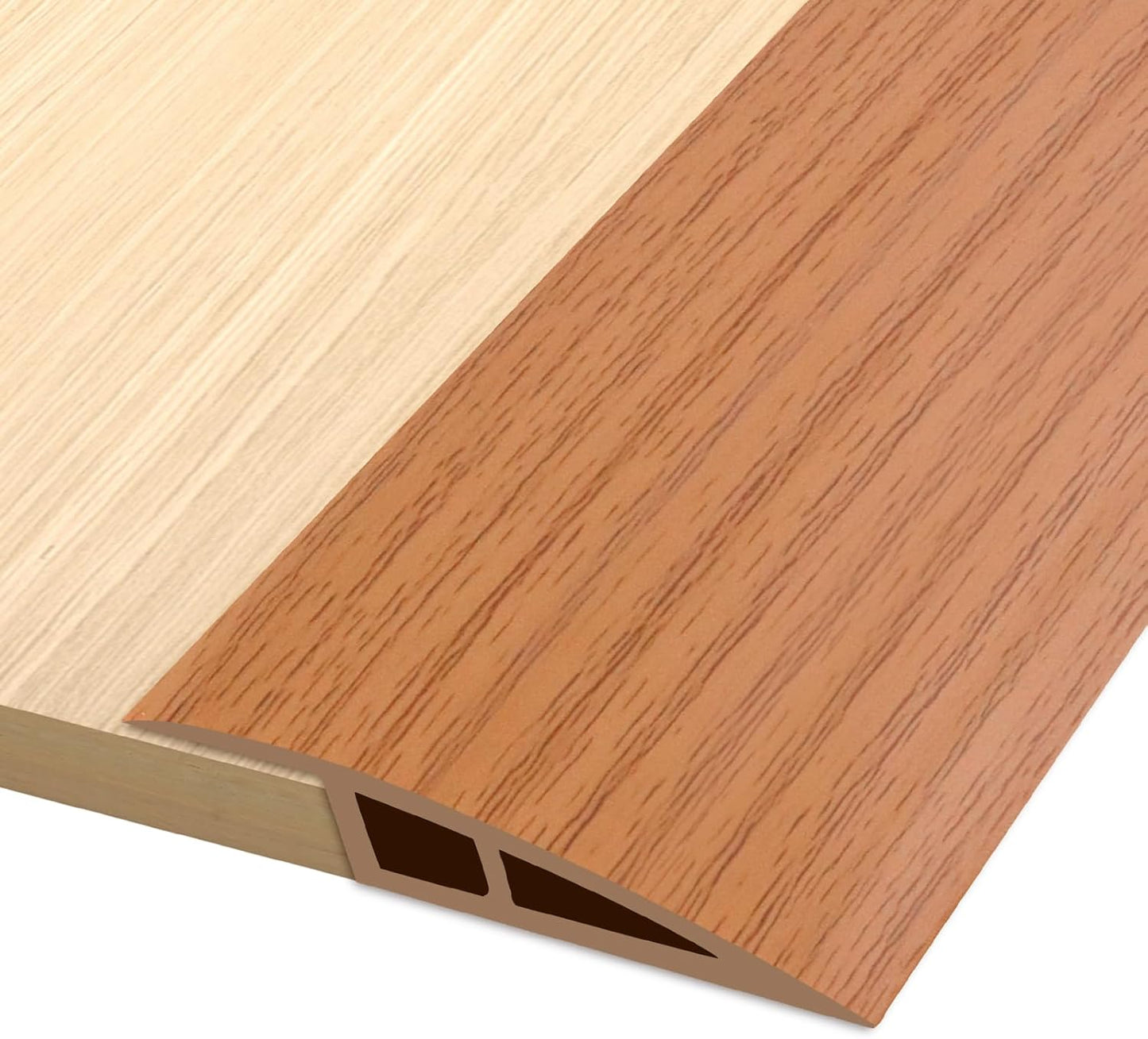 Vinyl Door Threshold Flooring Transition Strip Self Adhesive Carpet Edging Strip for Laminate Doorway Edge Threshold from 2/5" to 3/5" (Yellow Wood Grain, 10 Ft)