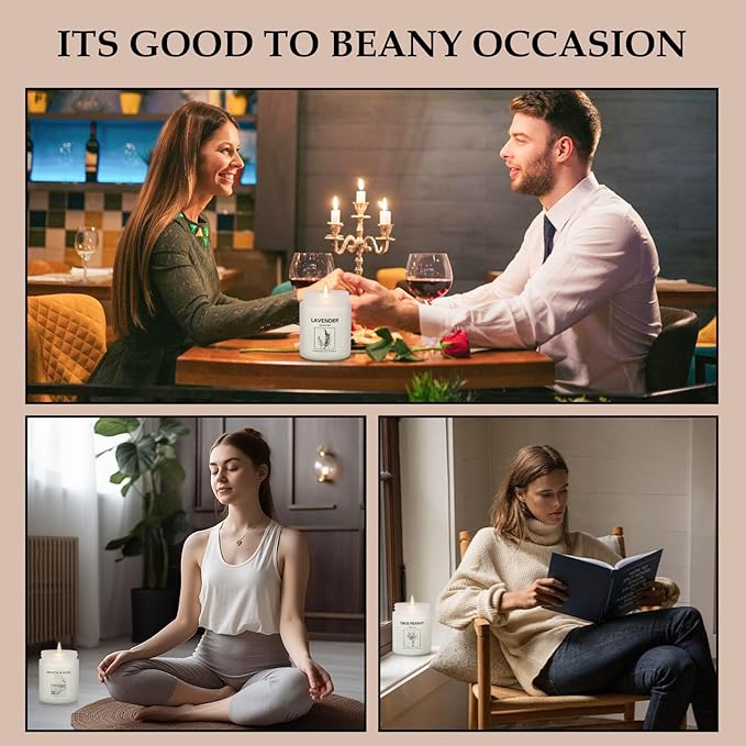 Candles for Home Scented,Lavender Candle Gifts Set,Made with Natural Soy Wax & Essential Oils, 6 Pack 42 Oz Candles Gifts for Women, Ideal for Birthday, Valentine's Day, Thanksgiving