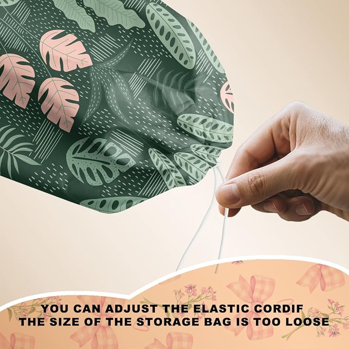 Tropical Green Leaves Plastic Bag Holder, Grocery Bag Holder for Plastic Bags, Nature Greenery Reusable Grocery Bags Storage Dispenser for Home Kitchen Decor, Plant Lover Gifts for Women