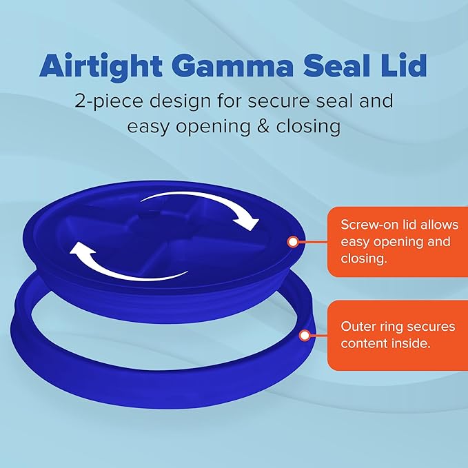 ePackageSupply Premium 5 Gallon Food Grade Plastic Pail with Gamma Seal Lid | Made in USA | BPA-Free | Heavy-Duty 90 Mil | Airtight Stackable Container, 3 Count