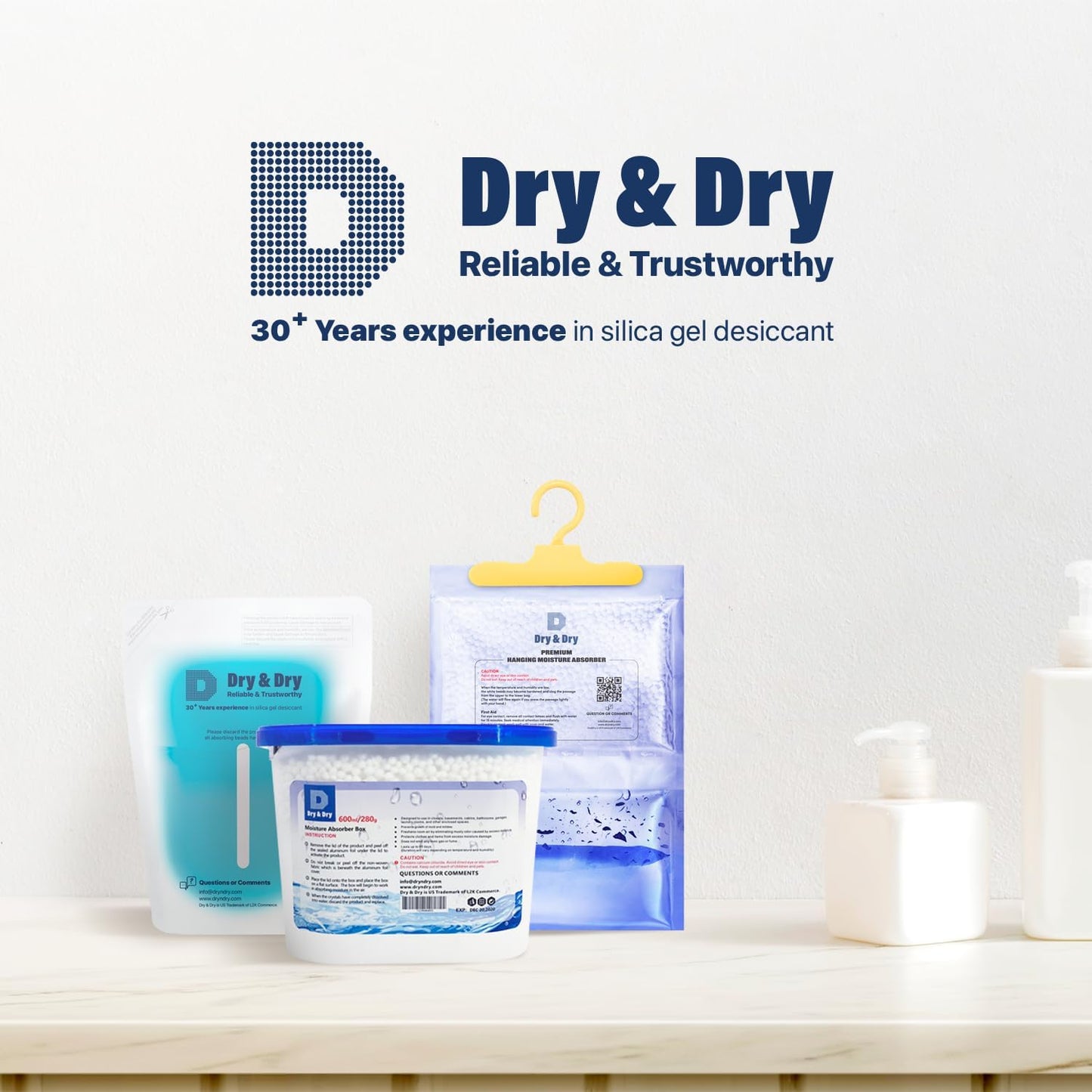 Dry & Dry Moisture Absorbers Refill Beads (60 LBS) - Dehumidifiers for Home Dehumidifier for Basement Dehumidifiers for Bedroom Small Dehumidifiers, Moisture Absorber Refill, Fragrance Free