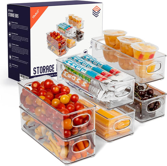 ClearSpace Plastic Pantry Organization and Food Storage Bin – Great Kitchen Organization and Kitchen Storage – Fridge Organizer Bins, Pantry Storage – 6 Pack