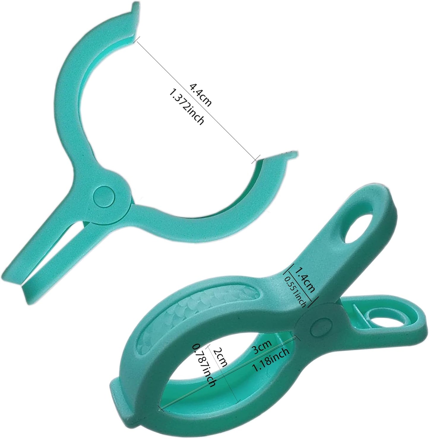 Plastic Clothes Pins Spring Clips Heavy Duty Laundry Clothespins Beach Towel Clips Clothes Pins Air-Drying Clothing Pin ，Set of 8 (Green)