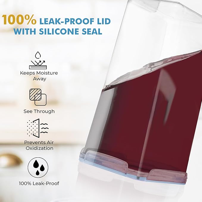 Shazo 2 PC (9.5L | 321 Oz) Extra Large Bulk Food Storage Containers with Airtight Lids for Flour, Sugar, Rice, Cereal & Pasta - Leakproof, BPA-Free Plastic Canisters for Kitchen & Pantry Organization