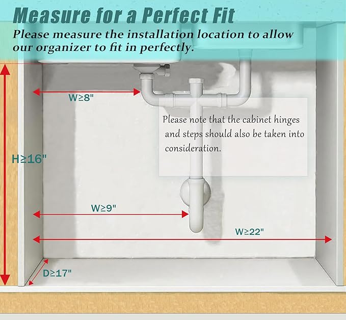 Under Sink Organizer, 1 Pack 2 Tier Metal Slide Out Pull Out Cabinet Organizer Shelf, Height Adjustable Organization and Storage Series, Bathroom/Desktop/Cabinet/Kitchen organization, White