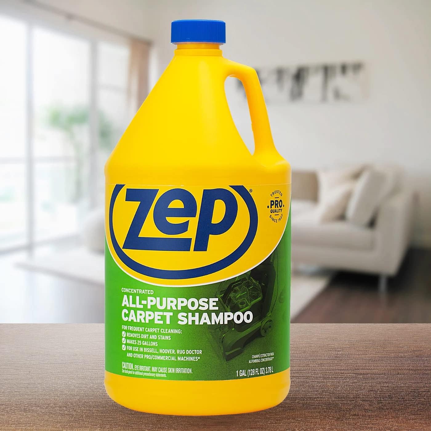 Zep All-Purpose Carpet Shampoo Concentrate Cleaner - 1 Gallon - ZUCEC128 - Professional Formula Removes Dirt and Stains