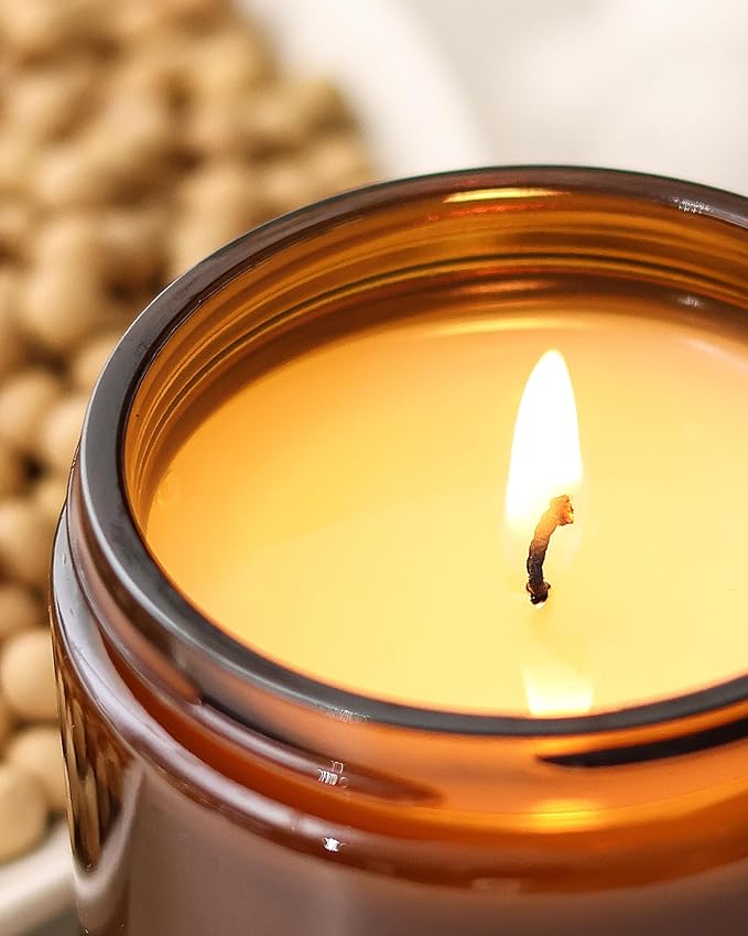 AOOVOO Christmas Candle Set - 4PC Scented Candles, 28 oz Soy Candles, Soy Candle for Home Scented, Balsam Fir/Cedar&Patchouli/Cinnamon&Apple/Vanilla Cake