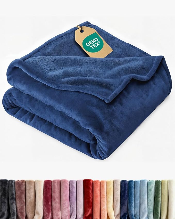 Ultra Soft Fleece Blanket Twin Size - Flannel Fleece Luxury Twin Blanket - Lightweight for Couch Bed Chair - Thick, Warm & Breathable - All Season Cozy Fuzzy Anti-Static Microplush Bedding, Royal Blue