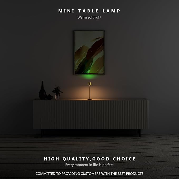 Timjorman Compact Cordless Table Lamp, Rechargeable LED Night Light, Dual Light Source (RGB Top & Warm Bottom), Touch Control & Timer, Metal Lamp for Bedroom & Kids Room (Antique Brass & Black)