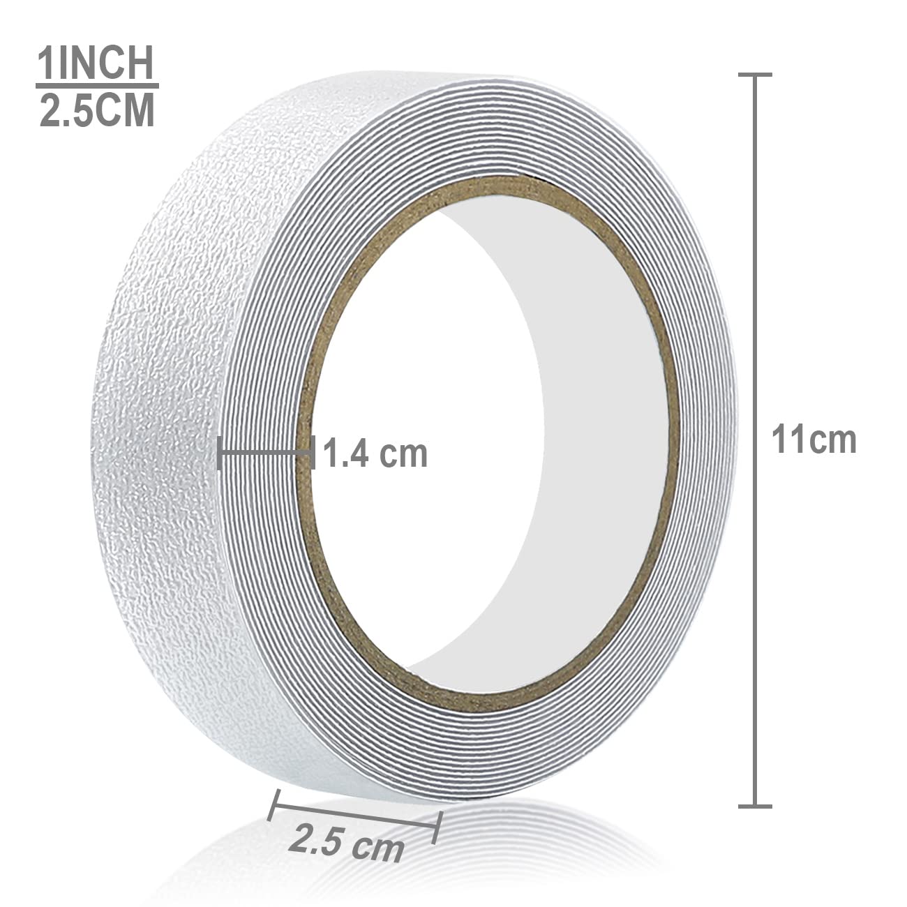 Anti Slip Tape Transparent, More Clear and Comfortable Safety Track Tape (1" Width x 190" Long, Clear)