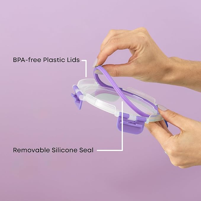 JoyJolt 24pc Borosilicate Glass Storage Containers with Lids | 12 Airtight/Freezer Safe Food Storage Containers for Pantry and Kitchen | Meal Prep Container for Lunch | Glass Tupperware Set