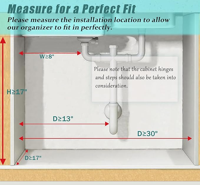 Under Sink Organizer, Extra-Wide Upgrade, 1 Pack 2 Tier Metal Slide Out Cabinet Organizer, Height Adjustable Organization and Storage Series, Bathroom/Cabinet/Kitchen organization, White