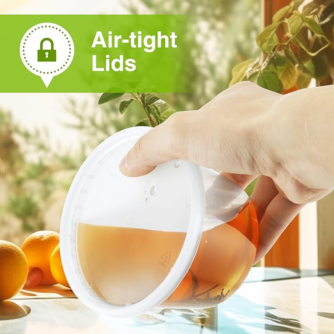 30 Set 32oz Deli-Containers-with-Lids, Airtight Food-Storage-Containers, Microwaveable & Freezer Safe Plastic-Storage-Containers-with-Lids, Soup Slime Overnight Oat To-Go-Containers