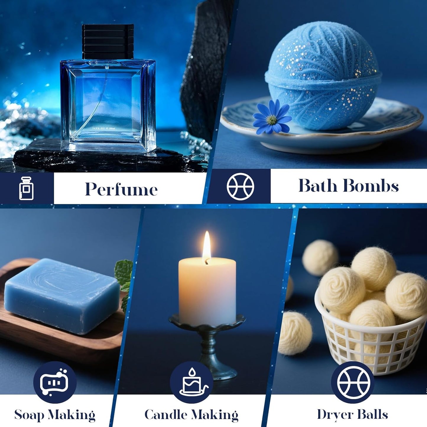 Essential Oil Blends, Starry Spell Essential Oil Set for Diffusers for Home, Humidifiers, Candle Making, Magical Aromatherapy Blends - Stress Relief, Calm Mind, Relax, Meditate, 6x10ml