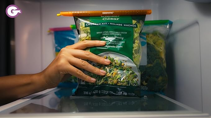 GRIPSTIC Bag Sealer - Reusable Chip Bag Clips. Patented. Airtight & Waterproof Seal on Food Storage Bags, Kids Snacks & More. Near Zero Waste. 12ct Large