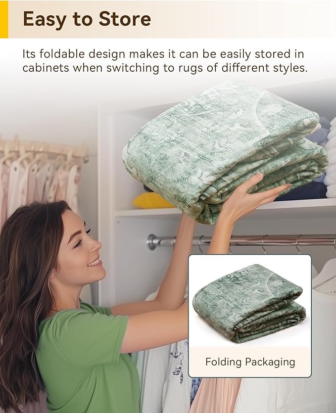 RELEANY Area Rugs 2'x10' Runner Rug Non Slip Washable for Kitchen Hallway Bedroom Beside Laundry Room Bathroom Rug, Floor Carpet, Dark Green Gray