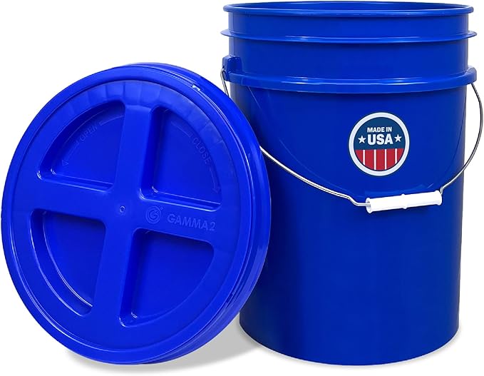 ePackageSupply Premium 5 Gallon Food Grade Plastic Pail with Gamma Seal Lid | Made in USA | BPA-Free | Heavy-Duty 90 Mil | Airtight Stackable Container, 1 Count