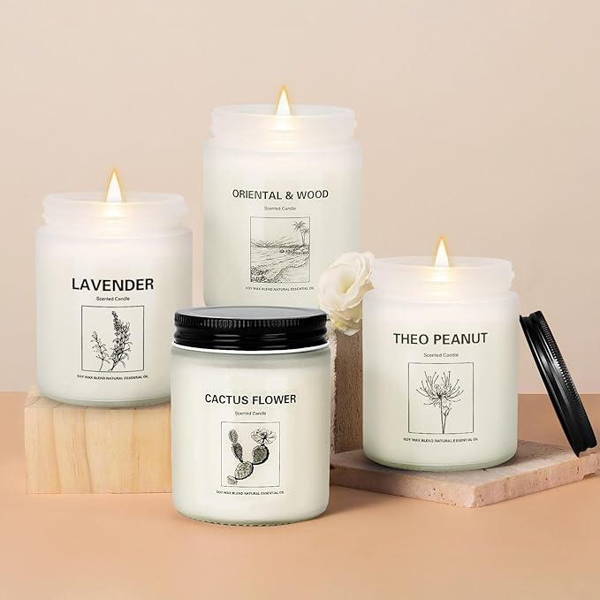 Candles for Home Scented,Lavender Candle Gifts Set,Made with Natural Soy Wax & Essential Oils, 6 Pack 42 Oz Candles Gifts for Women, Ideal for Birthday, Valentine's Day, Thanksgiving