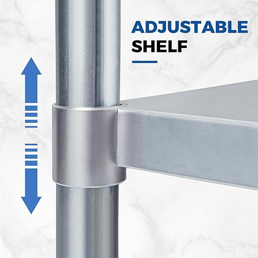 Profeeshaw Stainless Steel Prep Table 60x30 Inch NSF Commercial Work Table with Undershelf Heavy Duty Table for Kitchen Restaurant Home Hotel