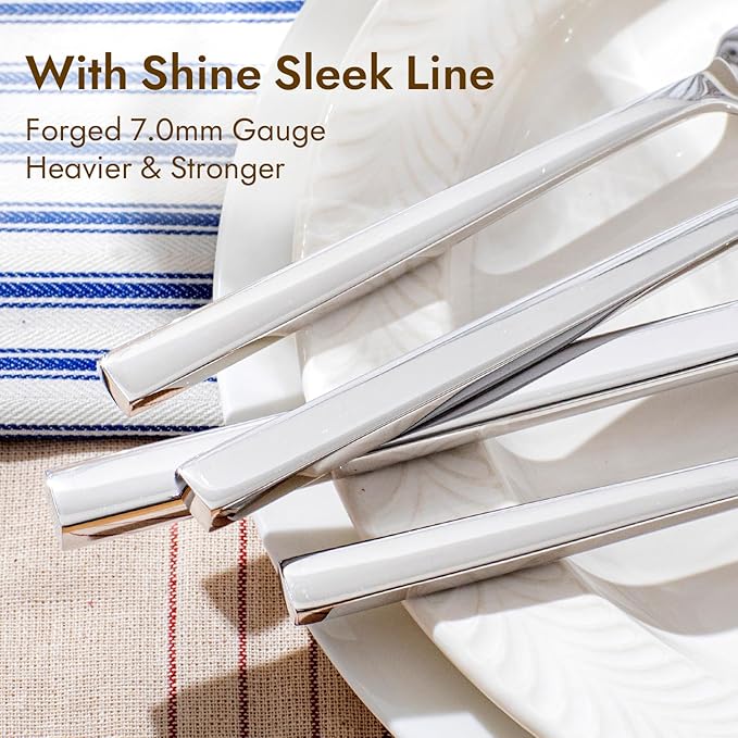 KINGSTONE Silverware Set, 20-Piece Flatware Cutlery Set Premium Stainless Steel, Service for 4, for Kitchen, Home, Wedding, Party, Mirror Polished and Dishwasher Safe