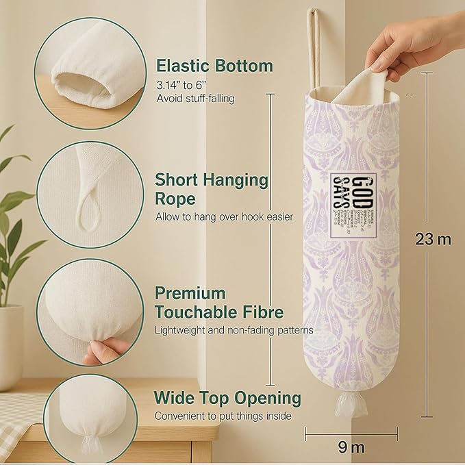 Plastic Bag Holder, God Says You Are Plastic Bag Holder Christian Decor, Reusable Hanging Trash Bags Dispenser, Wall Mount Grocery Sack Storage Container Dispensers, Kitchen Decor