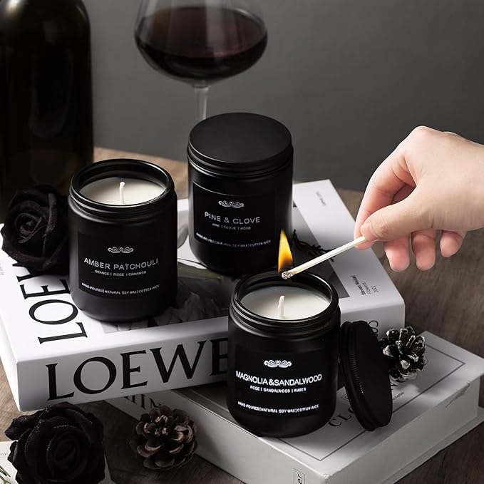 6 Pack Candles for Home Scented, Aromatherapy Candles Gifts Set for Men Candles Set, 42 oz 300 Hour Long Lasting Candles, Gifts for Mens Birthday Christmas Thanksgiving Anniversary Present