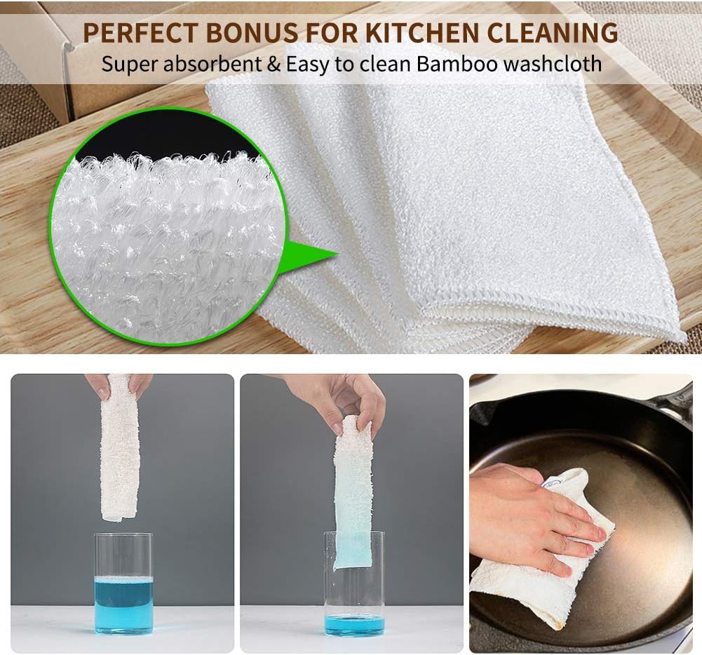 Herda 316L Cast Iron Scrubber Cleaner, Large Cast Iron Chain Mail Scrubber - Chainmail Scrubber Sponge - Metal Skillet Scrubbing, Wok, Dutch Oven Cleaning Kit