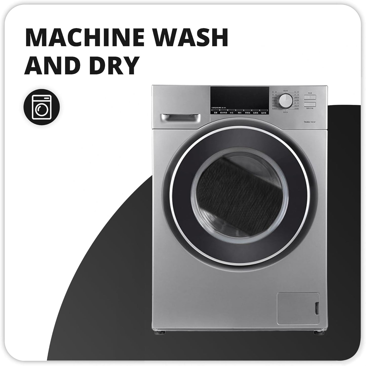 Bathroom Rugs Set 2 Pieces,Thin Bathroom Mats,Toilet Rugs,Quick Dry,Non-Slip,Machine Washable,Low Pile,Absorbent Bath Mats,Shower,Sink,Home Decor Accessories.Black,1'5"x2'3"+1'8"x2" U Shape