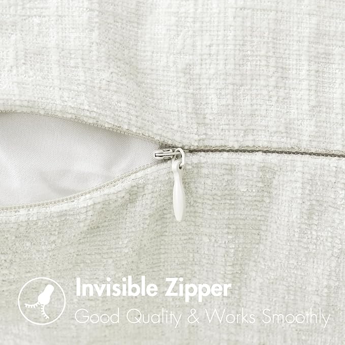 MIULEE Pack of 2 Christmas Couch Throw Pillow Covers 18x18 Inch Soft White Chenille Pillow Covers for Sofa Living Room Solid Dyed Pillow Cases