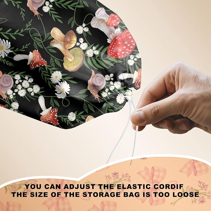 Vibrant Mushroom Plastic Bag Holder for Kitchen Essentials, Snail Floral Grocery Bag Holder for Plastic Bags, Washable Shopping Bags Storage Dispenser for Home Kitchen, Mushroom Gifts for Women