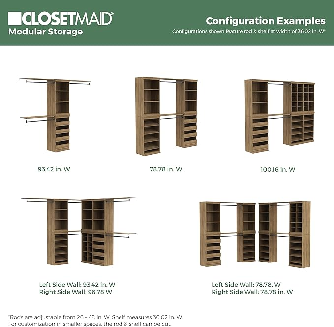 ClosetMaid Modular Storage Stackable 3-Shelf Unit, Sand