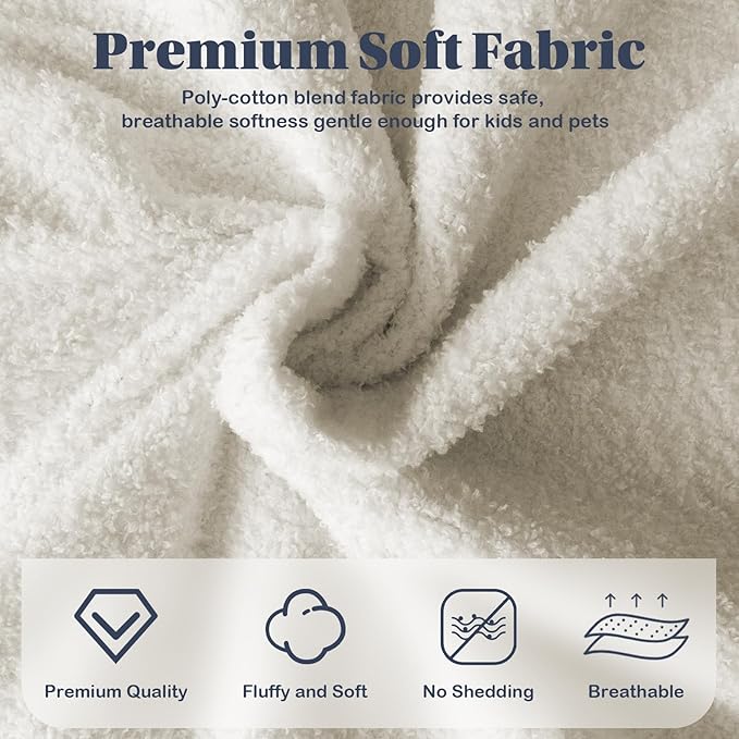 MAOOHON Grounding Blanket Queen, Earth Connected Bedding Throw, Grounding Sheet for Improved Sleep, Includes Silver Fiber 60x80 Inch, Beige