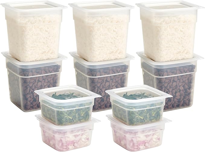 Cambro Food Storage Storage Containers with Lids - Translucent (Microwave Safe and BPA-Free) - 16 and 32 oz (ounce) Food Storage Container - (20 Piece Set)