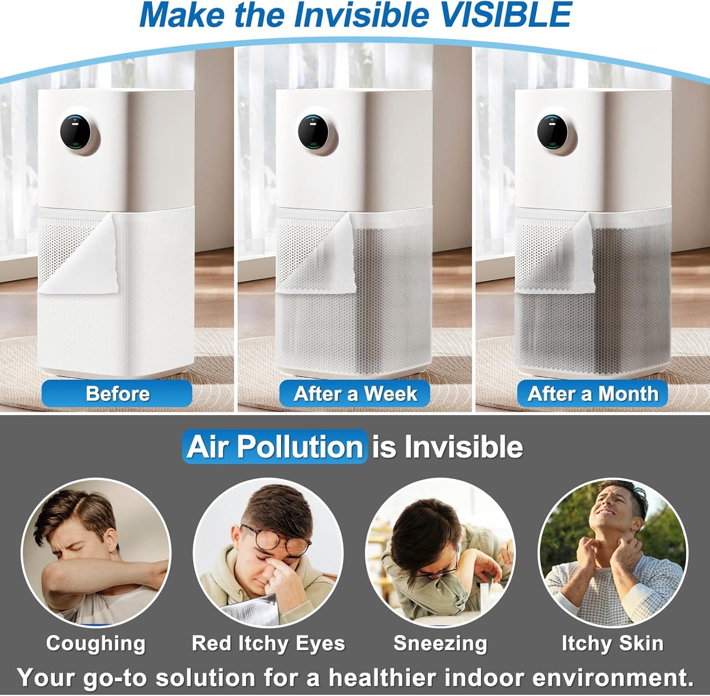 UCINNOVATE 2 Pack Air Vent Filters Kit, 39"x90" AC Vent Filter with 125" Installation Tape, MERV 13 Electrostatic Filter Media Cut to Size for Fan Floor Home Register,49.5Ft²