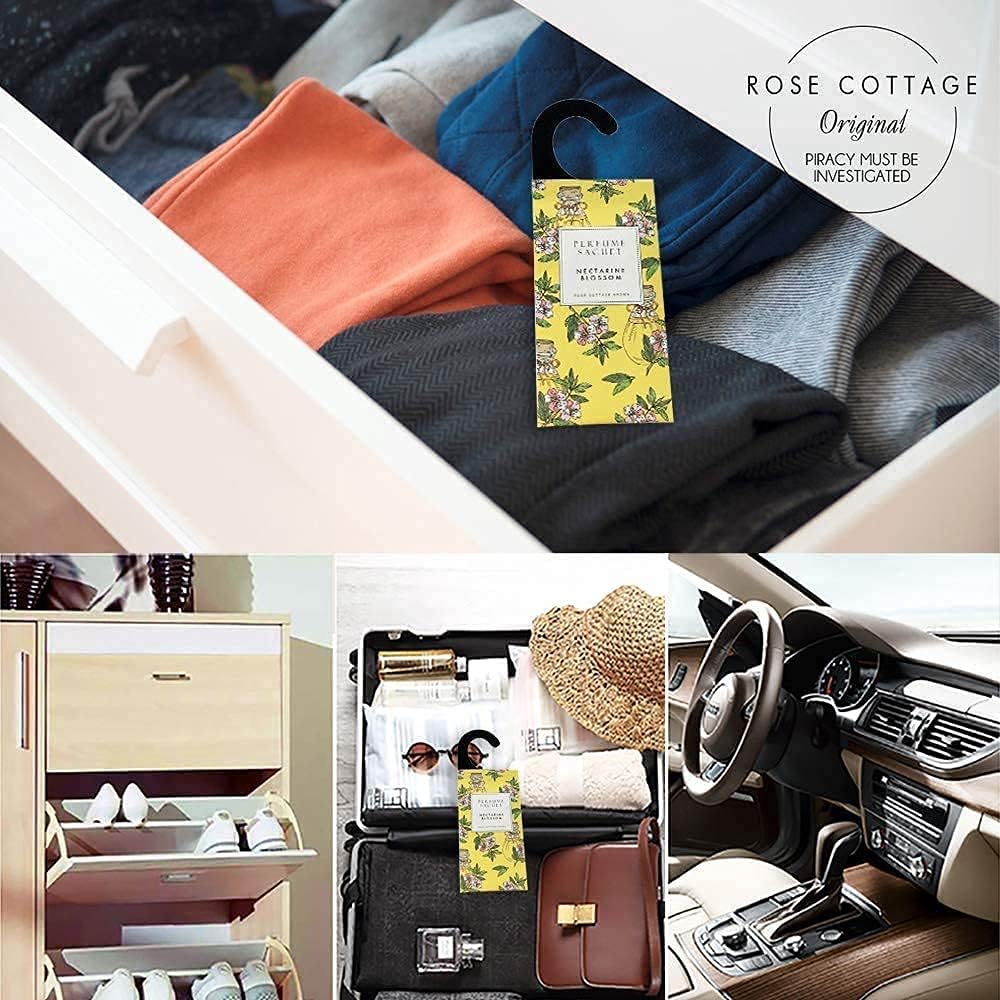 Rose Cottage Large 12 Packs Closet Deodorizer Freshener Closet Air Freshener Home Scented Sachets Room Freshener Scents Air Freshener Closet Odor Eliminator 4 Scents Floral