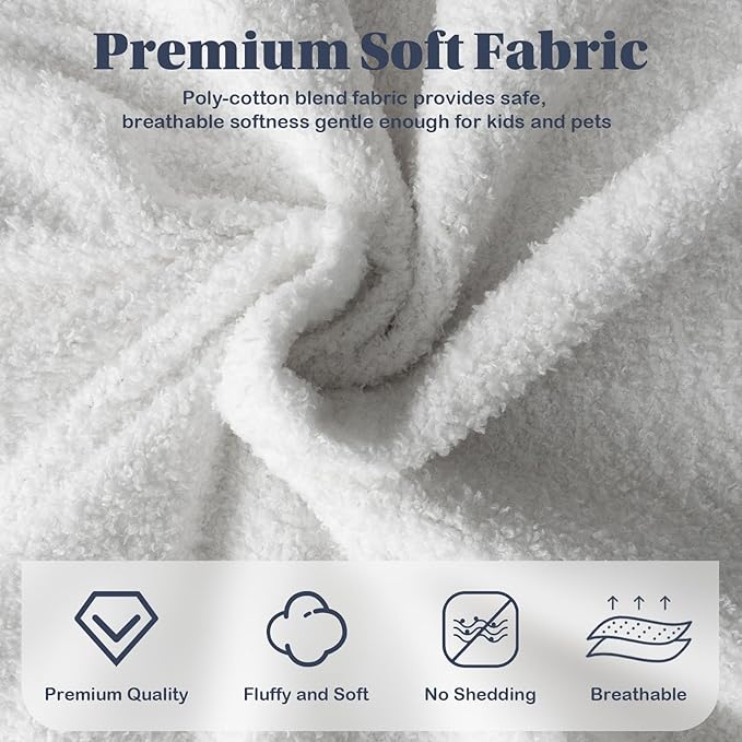 MAOOHON Grounding Blanket, Earth Connected Bedding Throw, Grounding Sheet for Improved Sleep, Includes Silver Fiber 50x60 Inch, White
