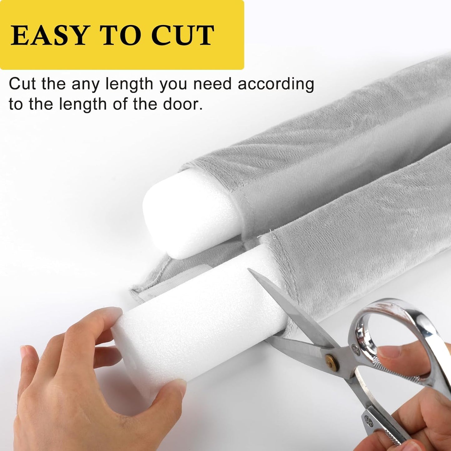 fowong Door Draft Stopper Double Side Adjustable Seal Bottom of Doors 30" to 36" Noise Blocker Cover Gap up to 1.5" Soundproof Interior Front Draft Guard Grey