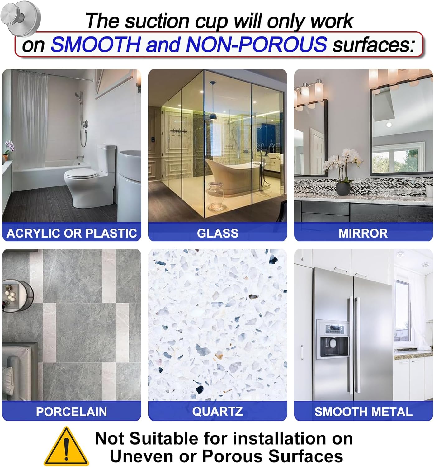 Suction Cup Hooks for Shower, Removable Towel Hooks for Bathroom Window Glass Door Wall, Bath Robe Looafh Hook for Hanging - 4 Pack, Silver