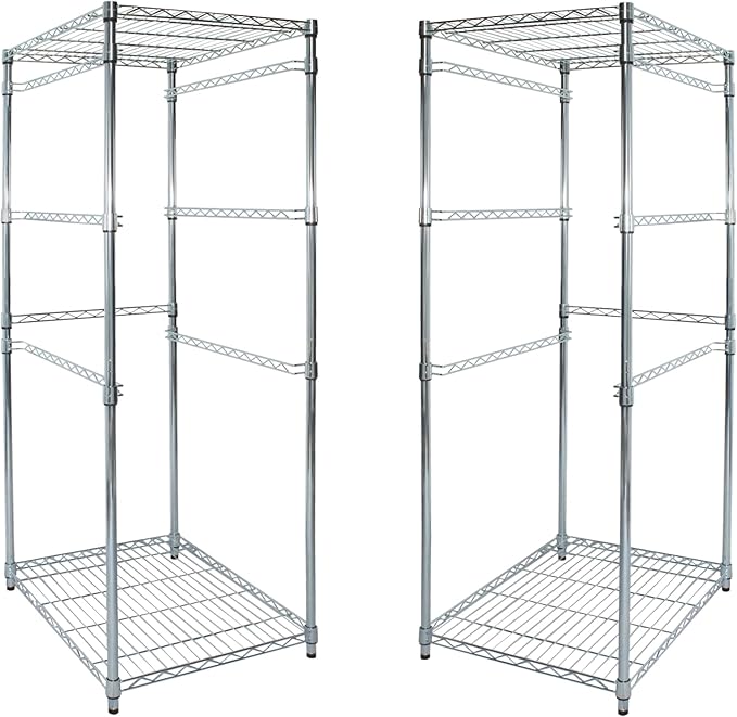 SafeRacks 2 Pack 5-Tier Steel Tote Rack - Maximize Space, Declutter, Organization, NSF Certified, Bin Storage for Garage, Pantry, Kitchen, Workspace, 5 Shelves, 31″ x 23″ x 68″, Zinc