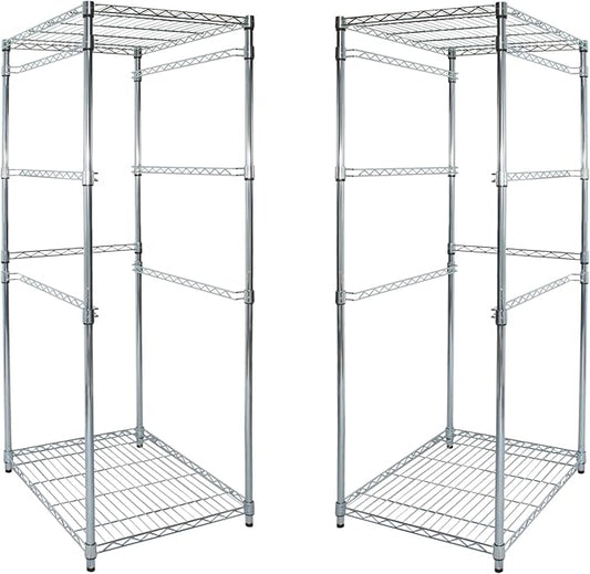 SafeRacks 2 Pack 5-Tier Steel Tote Rack - Maximize Space, Declutter, Organization, NSF Certified, Bin Storage for Garage, Pantry, Kitchen, Workspace, 5 Shelves, 31″ x 23″ x 68″, Zinc