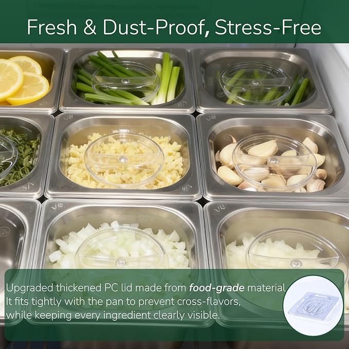 6 Pack Stainless Steam Hotel Pan with Lid, 1/6 Size x 4 Inch Deep Table Steam Pan Restaurant Supplies Reusable Anti Rust Catering Storage for Home, Buffet,Party, Restaurant, Hotel