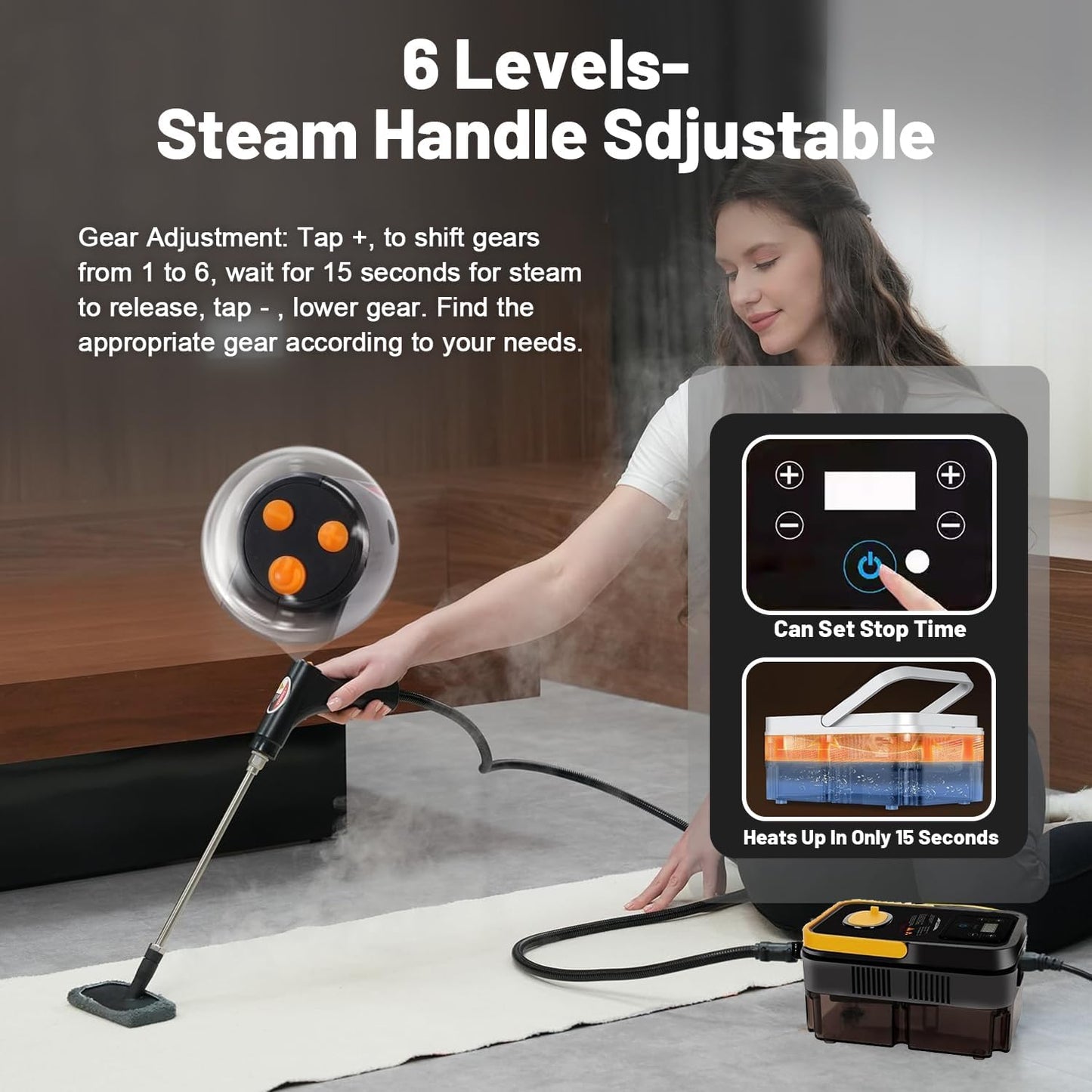 Steam Cleaners, 2500W High Pressure Steamer for Cleaning, Handheld Portable Steam Cleaner, 15s Fast Heat-Up & 42.3oz Tank, Steamer Cleaner for Home, Car, Kitchen, Bathroom, Floor, Grout, Tile