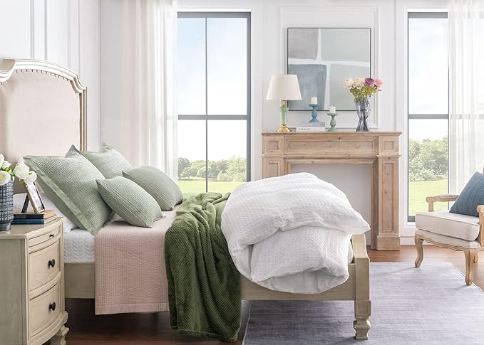 COCOPLOCEUS Standard Pillowcase Set of 2 20X26 Pillow Covers Cotton Bed Pillow Shams Soft Decorative Pillow Cases with Envelope Closure, Sage Green