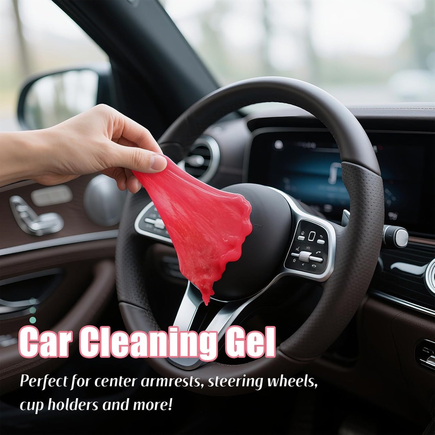 ASFSKY Car Cleaning Gel (Pink,Sakura) Cleaning Putty Universal Dust Cleaning Car Interior Cleaner Keyboard Dust Remover Car Slime Gifts for Men Women girl（1 pack）