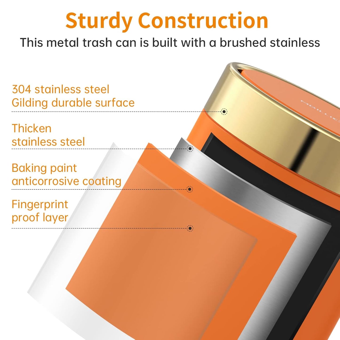 Mini Trash Can with Lid, Desktop Small Trash Can Recycling Bin Cute Metal Garbage Can for Tabletop Countertop Use,Stainless Steel 0.4Gal/1.5L Waste Bin for Office Parlor Car Bedroom,Swing Lid Open