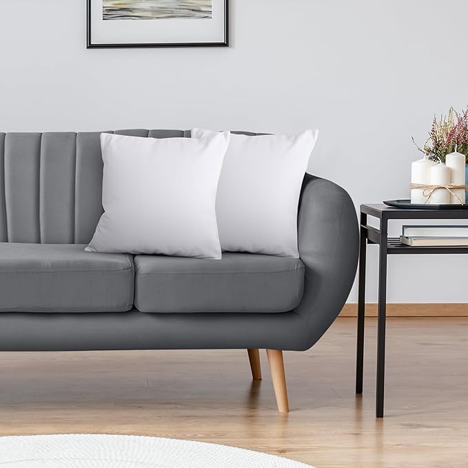 Utopia Bedding 14x14 Pillow Inserts, Set of 2, White – Indoor Decorative Throw Pillows for Bed, Sofa & Couch – Soft, Supportive & Fluffy Cushion Inserts