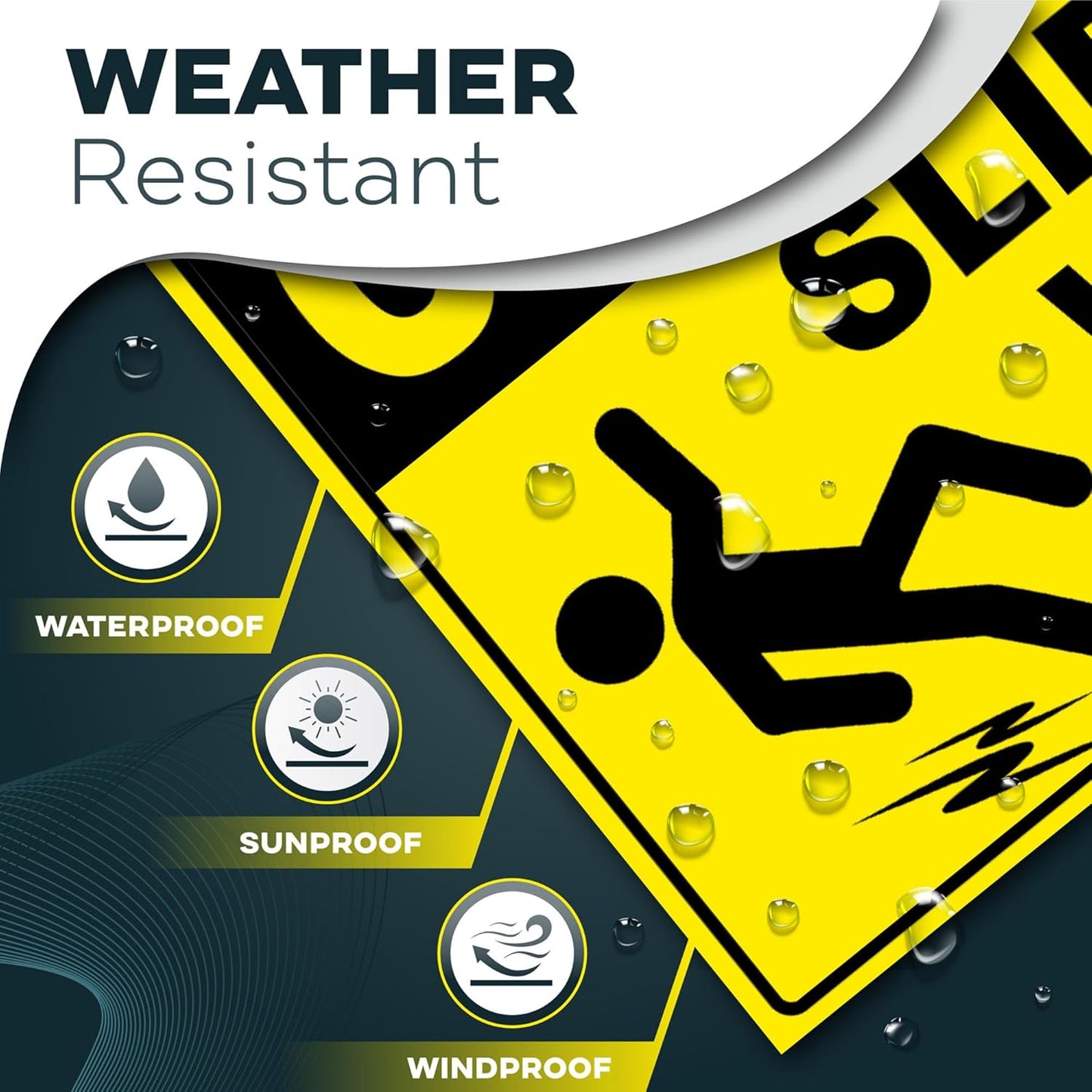 Caution Slippery When Wet Stickers, 4x6 Vinyl Decals, Caution Wet Floor Sign, 3 Pack